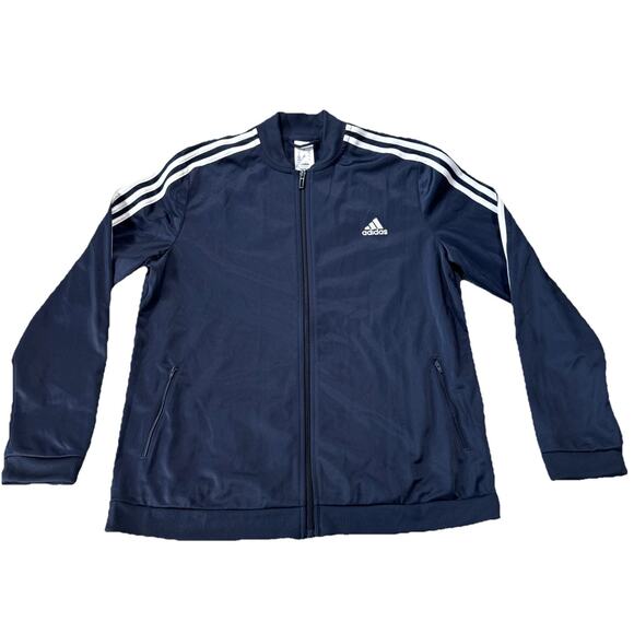 Adidas Womens 3 Stripes Tricot Tracksuit NWT Jacket & Pants Set Sz XL Navy - Picture 4 of 13